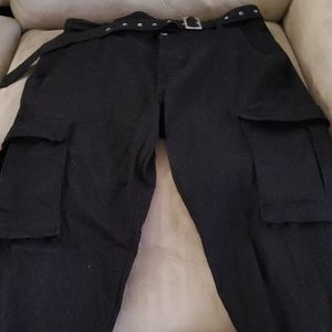 High-Rise Belted Cargo Pant
